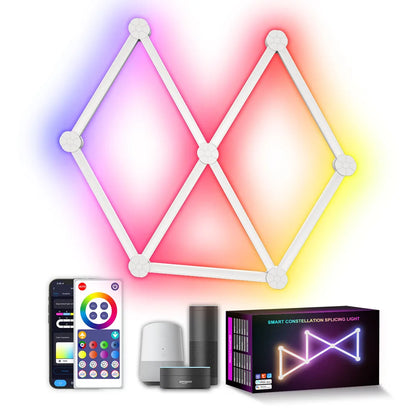 Smart Wifi Splicing Wall Light RGBIC Wall DIY Decorative Ambiance LED Night Light Dimmable for Game Room Bedroom TV Decoration