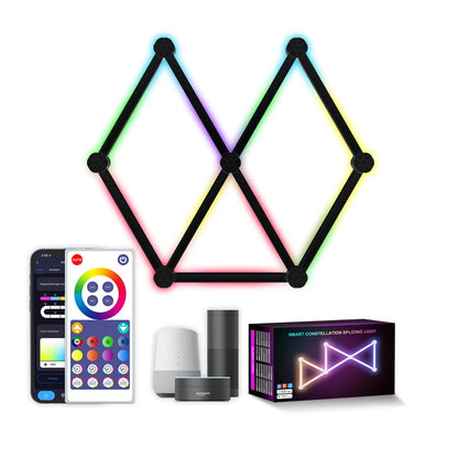 Smart Wifi Splicing Wall Light RGBIC Wall DIY Decorative Ambiance LED Night Light Dimmable for Game Room Bedroom TV Decoration