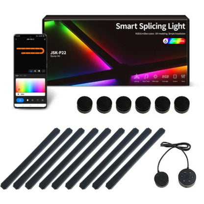 Smart Wifi Splicing Wall Light RGBIC Wall DIY Decorative Ambiance LED Night Light Dimmable for Game Room Bedroom TV Decoration